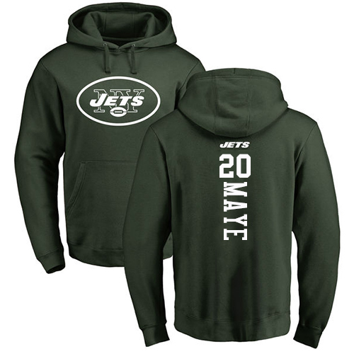 New York Jets Men Green Marcus Maye Backer NFL Football #20 Pullover Hoodie Sweatshirts